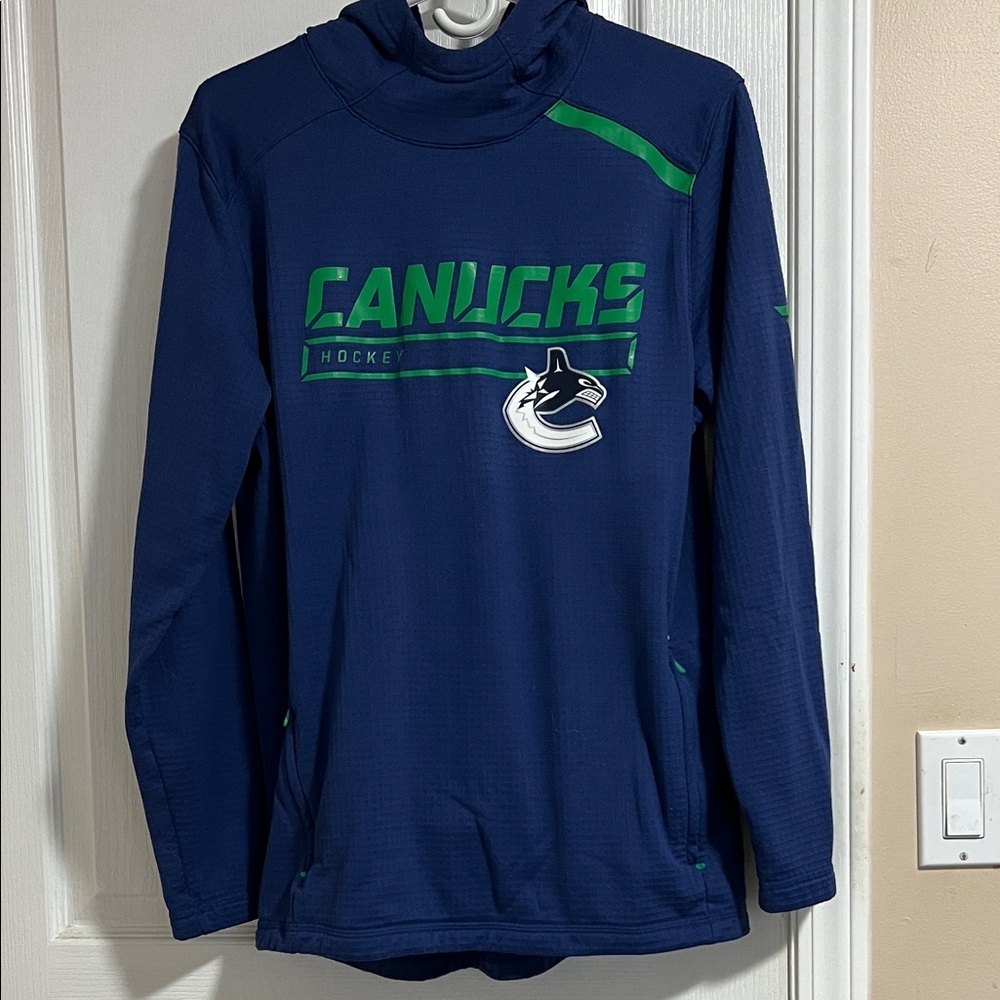 NHL Pro Fanatics Blue Canucks Hockey Hoodie